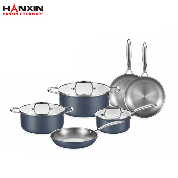 Set Alat Memasak Komposit Tidak Melekat Aluminium-304 Keluli Tahan Karat