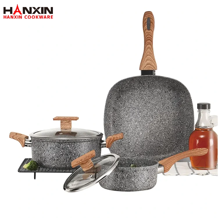 Set Alat Memasak Bersalut Granit Aluminium Tidak Melekat